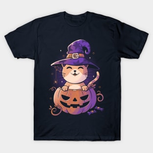 Spooky Kitty Funny Cute Magic Halloween T-Shirt